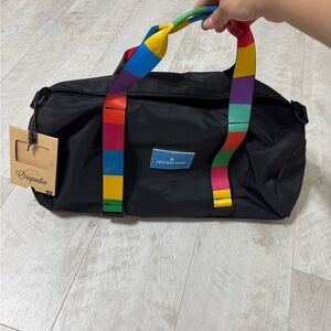 Structure Black Duffel Bag with Colorful Straps